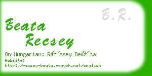 beata recsey business card